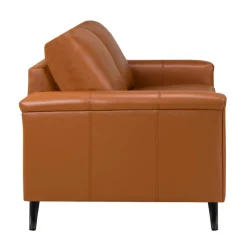 Sofa By Fancy Genuine Leather Loveseat - Cognac