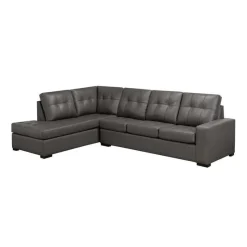Sofa By Fancy Genuine Leather Loveseat Sectional - Left-Side Chaise