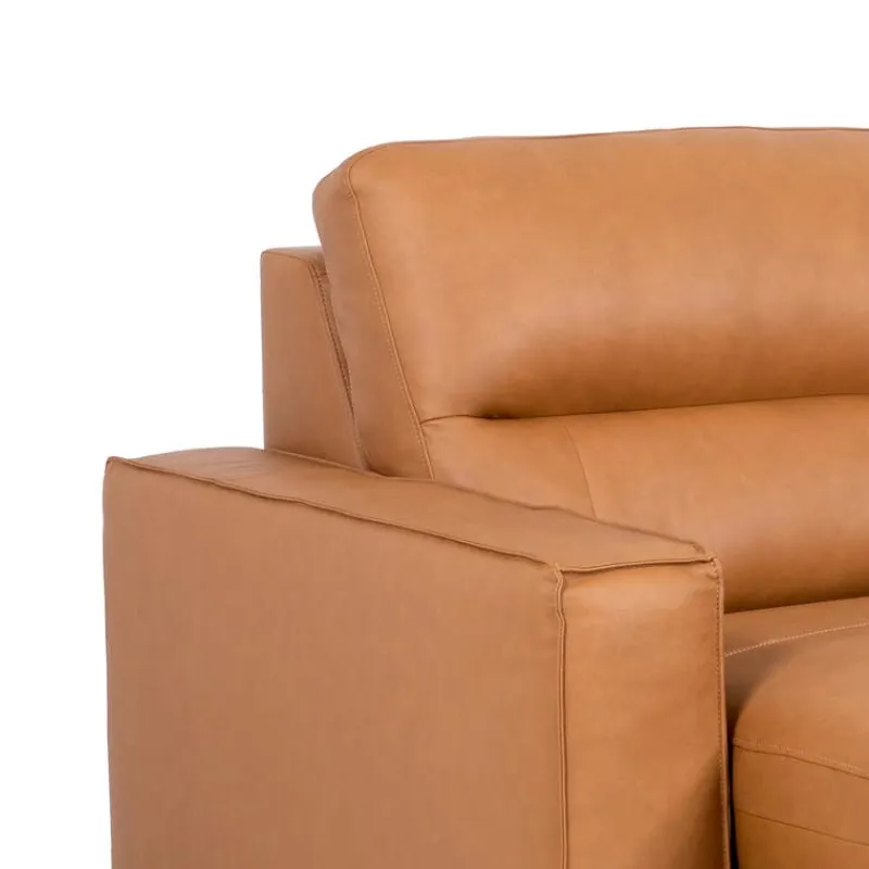 Genuine Leather Modular Sofa with Power Sliding Seats and Media Console - 4 pcs