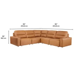 Genuine Leather Modular Sectional with Power Sliding Seats - 5 pcs