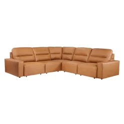 Genuine Leather Modular Sectional with Power Sliding Seats - 5 pcs