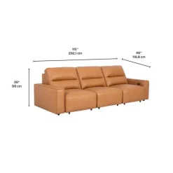 Genuine Leather Modular Sofa with Power Sliding Seats - 3 pcs