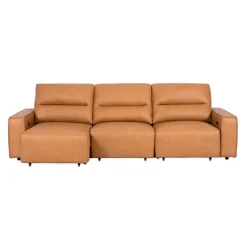 Genuine Leather Modular Sofa with Power Sliding Seats - 3 pcs