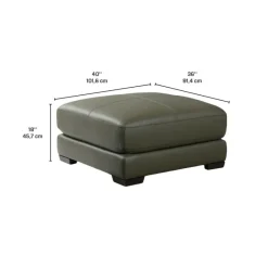 HTL Genuine Leather Ottoman
