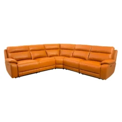 Genuine Leather Power Modular Reclining Sectional - 5 pcs