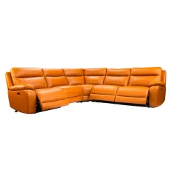 Genuine Leather Power Modular Reclining Sectional - 5 pcs