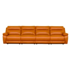 Genuine Leather Power Modular Reclining Sofa - 4 pcs