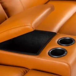 Genuine Leather Power Modular Reclining Sectional with 2 Consoles - 7 pcs