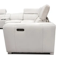 HTL Genuine Leather Power Modular Reclining Sofa with Adjustable Headrests – 3 pcs