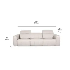 HTL Genuine Leather Power Modular Reclining Sofa with Adjustable Headrests – 3 pcs