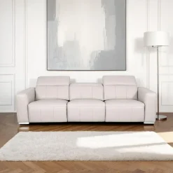 HTL Genuine Leather Power Modular Reclining Sofa with Adjustable Headrests – 3 pcs