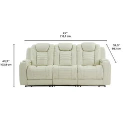 Genuine Leather Power Modular Reclining Sofa with Power Headrests, Drop-Down Backrest, and LED Lighting – 3 pcs