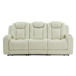 Genuine Leather Power Modular Reclining Sofa with Power Headrests, Drop-Down Backrest, and LED Lighting – 3 pcs