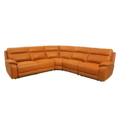 Genuine Leather Power Modular Reclining Sectional - 5 pcs