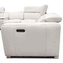 HTL Genuine Leather Power Modular Reclining Sectional with Adjustable Headrests – 6 pcs