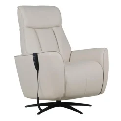 Genuine Leather Power Recliner and Swivel Chair with 4 Motors, Massage, Built-In Speakers, and LED Lighting