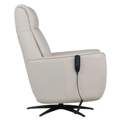 Genuine Leather Power Recliner and Swivel Chair with 4 Motors, Massage, Built-In Speakers, and LED Lighting