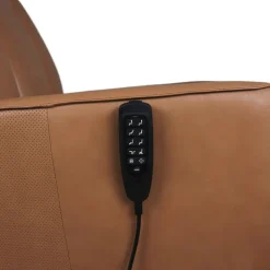 Genuine Leather Power Recliner and Swivel Chair with 4 Motors, Massage, Built-In Speakers, and LED Lighting