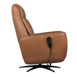 Genuine Leather Power Recliner and Swivel Chair with 4 Motors, Massage, Built-In Speakers, and LED Lighting