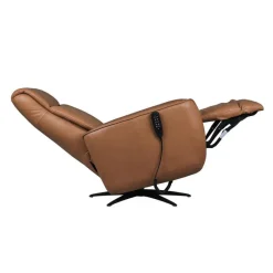 Genuine Leather Power Recliner and Swivel Chair with 4 Motors, Massage, Built-In Speakers, and LED Lighting