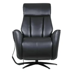 Genuine Leather Power Recliner and Swivel Chair with 4 Motors, Massage, Built-In Speakers, and LED Lighting