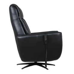 Genuine Leather Power Recliner and Swivel Chair with 4 Motors, Massage, Built-In Speakers, and LED Lighting