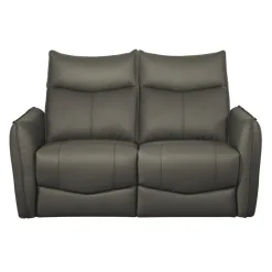 Genuine Leather Power Reclining Loveseat with 3 Motors - Headrest, Footrest & Lumbar Support