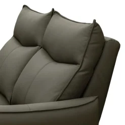 Genuine Leather Power Reclining Loveseat with 3 Motors - Headrest, Footrest & Lumbar Support