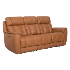 Genuine Leather Power Reclining Modular Sofa with Adjustable Headrests and a Fold-Down Seat - 3 pcs