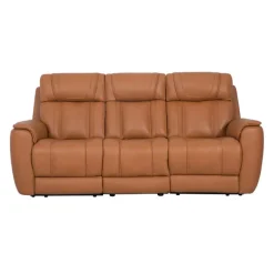 Genuine Leather Power Reclining Modular Sofa with Adjustable Headrests and a Fold-Down Seat - 3 pcs