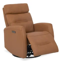 Genuine Leather Power Recliner - Tan