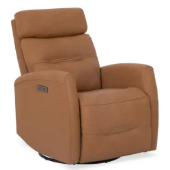 Genuine Leather Power Recliner - Tan