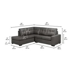 Sofa By Fancy Genuine Leather Sectional - Left-Side Chaise