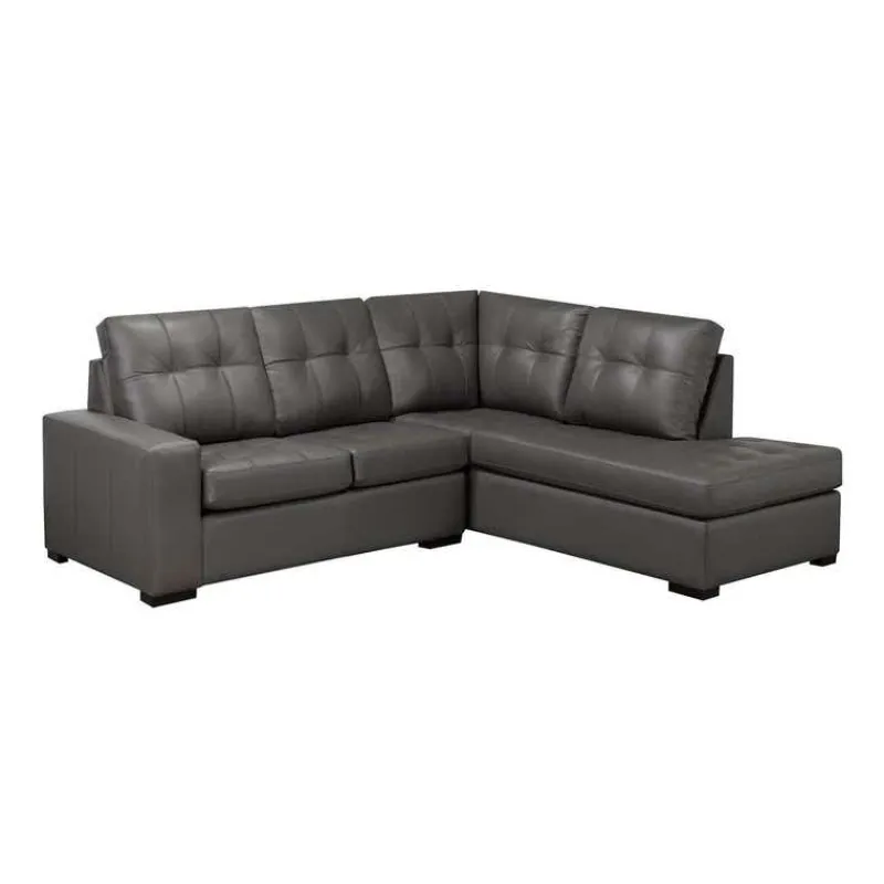 Sofa By Fancy Genuine Leather Sectional - Right-Side Chaise