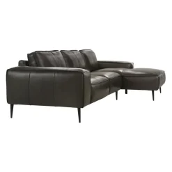 Genuine Leather Sectional with Right-Side Chaise