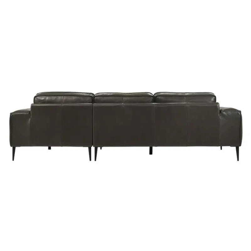 Genuine Leather Sectional with Right-Side Chaise