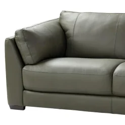 HTL Genuine Leather Sectional with Right-Side Extra Seat and Matching Ottoman