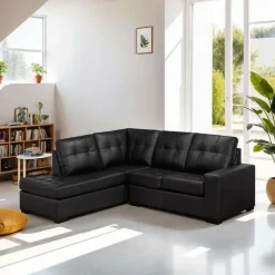 Sofa By Fancy Genuine Leather Sectional - Left-Side Chaise