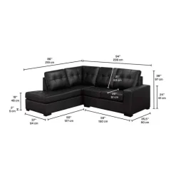 Sofa By Fancy Genuine Leather Sectional - Left-Side Chaise