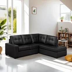 Sofa By Fancy Genuine Leather Sectional - Right-Side Chaise