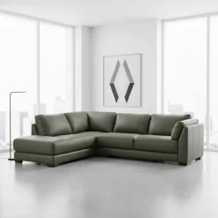HTL Genuine Leather Sectional with Left-Side Extra Seat
