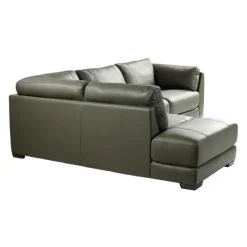 HTL Genuine Leather Sectional with Left-Side Extra Seat