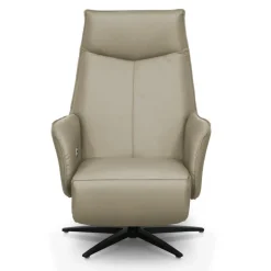 Genuine Leather Swivel Power Recliner -