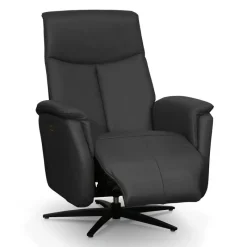 Genuine Leather Swivel Power Recliner -