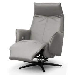 Genuine Leather Swivel Power Recliner -
