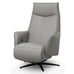Genuine Leather Swivel Power Recliner -