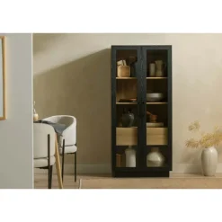 Meubles South Shore Glass-Front Cabinet with Drawer - South Shore