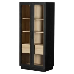 Meubles South Shore Glass-Front Cabinet with Drawer - South Shore