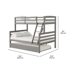 Bunk Bed with Trundle Bed - 39"/54"
