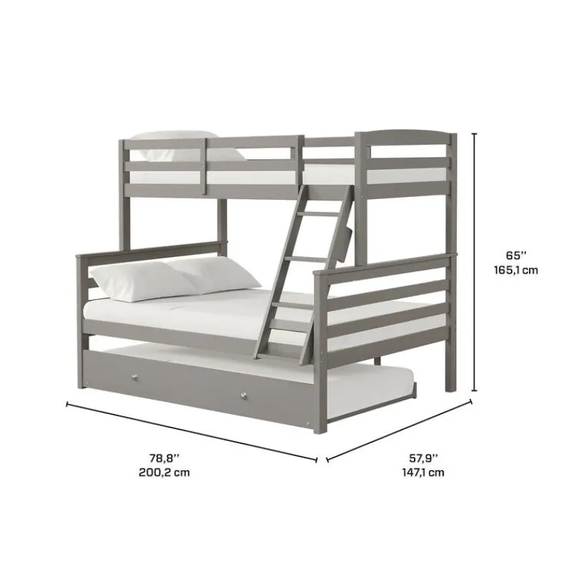 Bunk Bed with Trundle Bed - 39"/54"